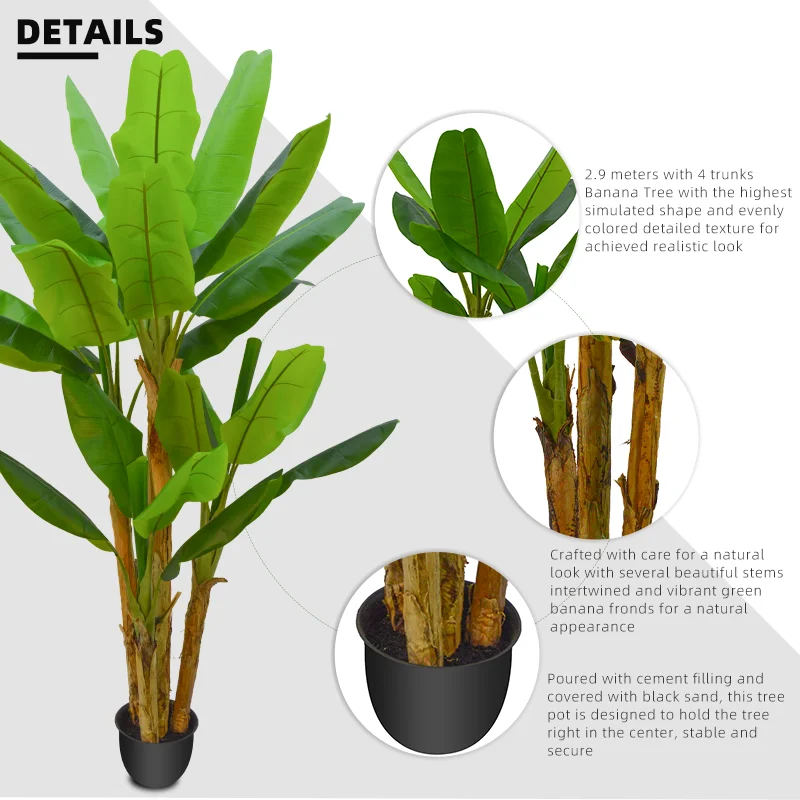 Plastic Artificial Greenery Plastic Plant Fake Artificial Banana Trees ...