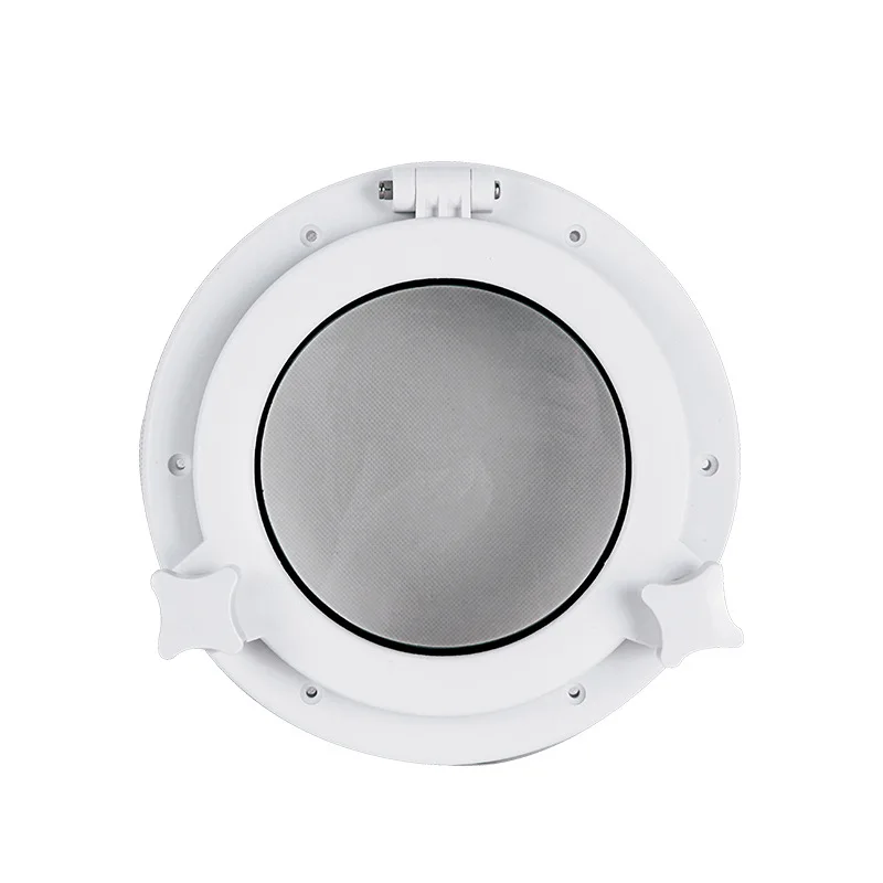 Oblò Nero Per Barca O Camper - Vetro Temperato 4mm, Diametro 215mm - Finestra Marina Resistente Agli Agent Atmosferici