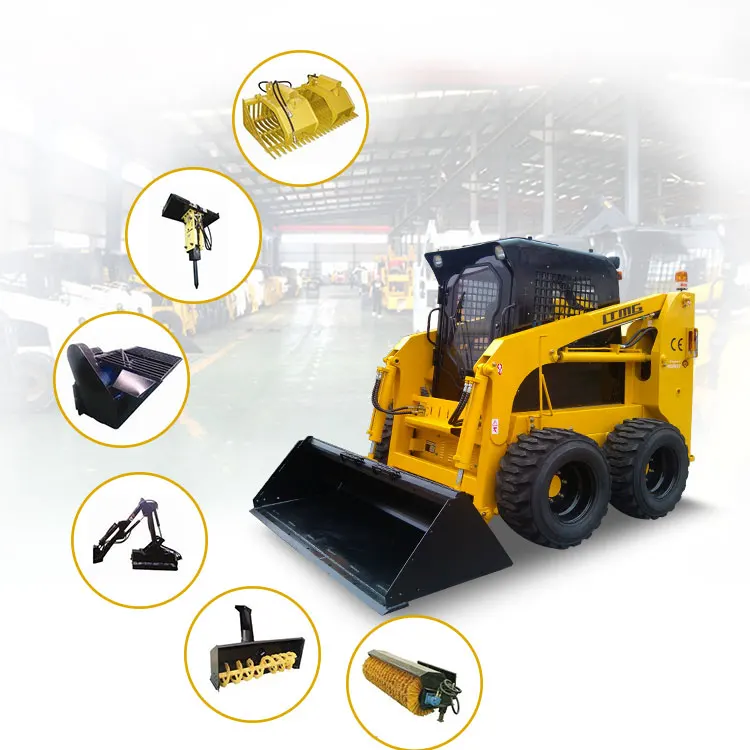 700kg Mini Loader Skid Steer Snow Blower - 60HP Skid Steer Loader