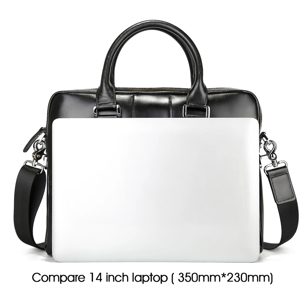 Factory Supply Fashion Design Black Man Laptop Bag Real Leather Waterproof Business Bag Briefcase for Man