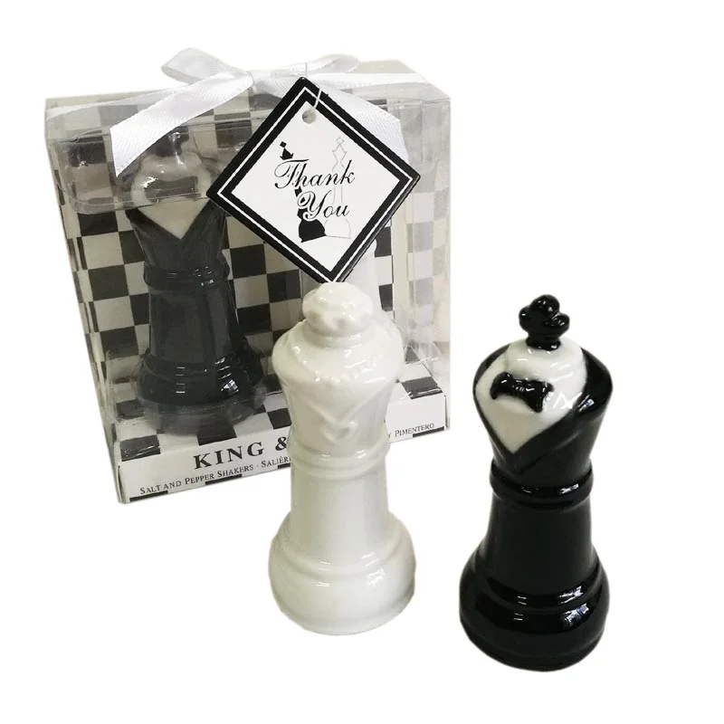 SALZ u Chess  KÖNIG UND KÖNIGIN Keramik doppelt gebrannt PFEFFERSTREUER SCHACH