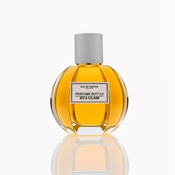 Luxury Custom Magnetic Cap Crimp 100ml Clear Pumpkin Bottle Empty Spray Glass Perfume Bottle With Packaging Box