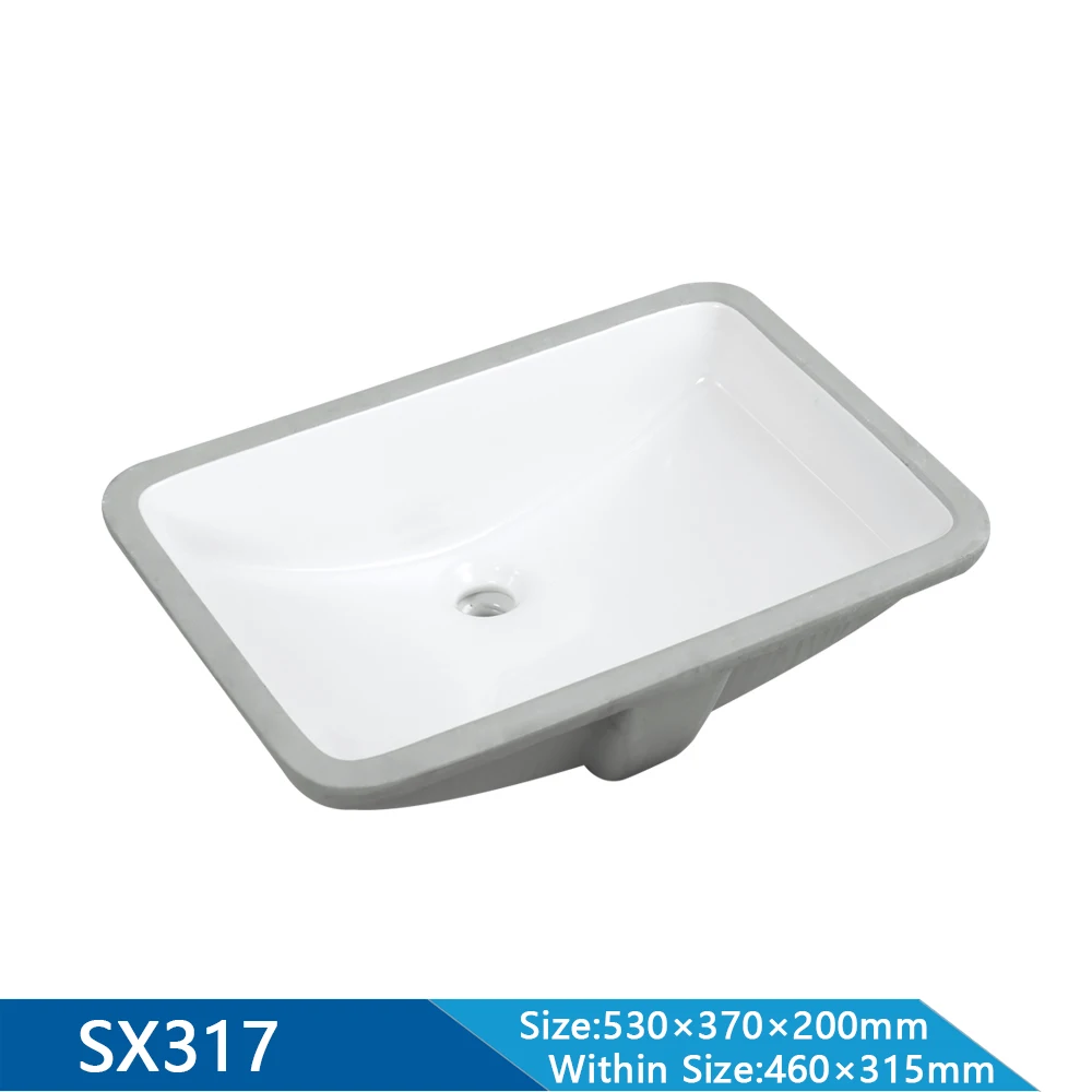 MWD Factory Cheap Rectangular Ceramic Under Counter Basin Sink SX317
