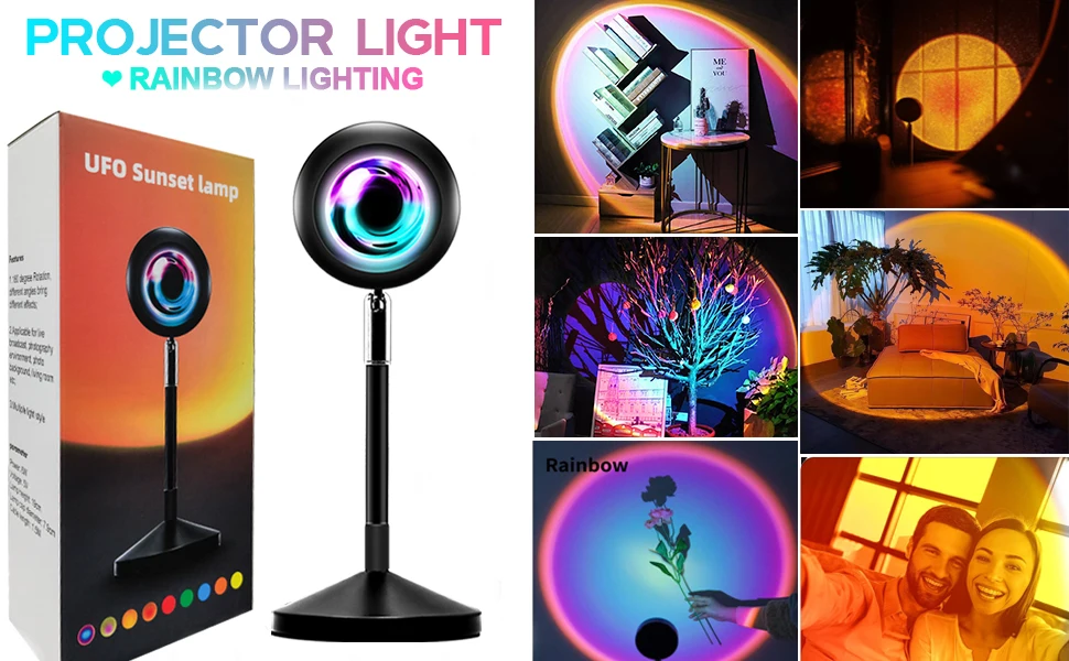 Tiktok Hot Sunset Lamp Projector Tall Led Sun New Model Dropshipping Sunset Lamp Proyector Night