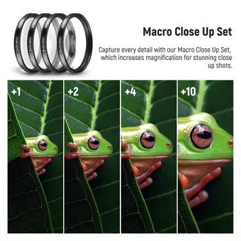 NEEWER Close up Camera Len Filters(+1/+2/+4/+10) 49mm ND/CPL/UV/FLD/Close up Filter and Lens Accessories Kit with ND2 ND4 ND8 detail image