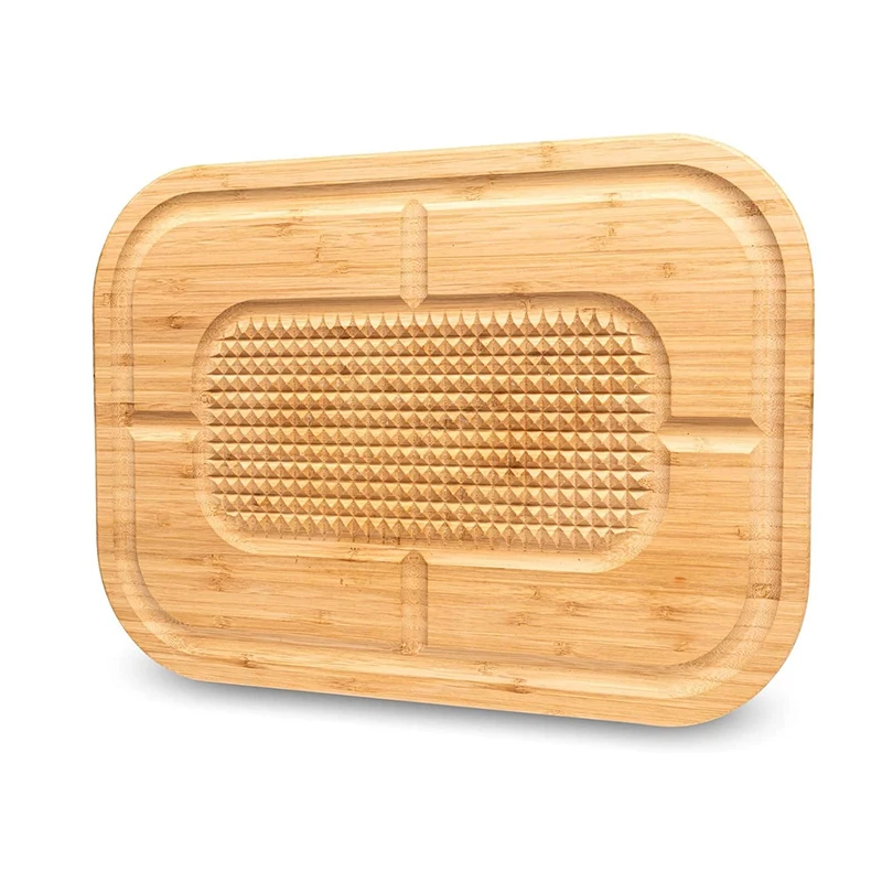 Heavy Duty Steak Butcher Block with Deep Grooves Bamboo Carving Chopping Board Premium Reversible Steak Cutting Board