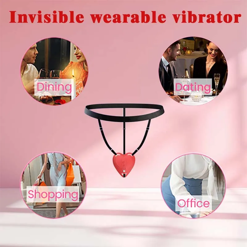 Vibrateur Invisible Portable pour Culotte, Contrôlé par Application, avec 10 Fréquences, Stimulation Double Point G, Jouets Vibrants