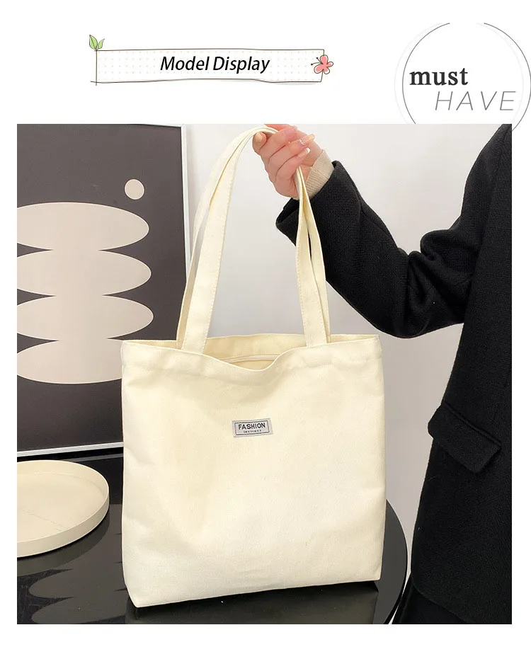 Washable Simple Thickened Canvas Large Capacity Eco Friendly Canvas