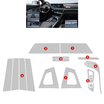 For CHANGAN UNT-T Interior Car Stickers TPU Transparent Film Dashboard Door Window Navigation Control Panel