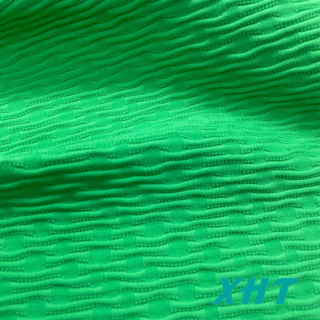 2025Hot Custom Elastic Color Striped Jacquard Swimsuit Fabric