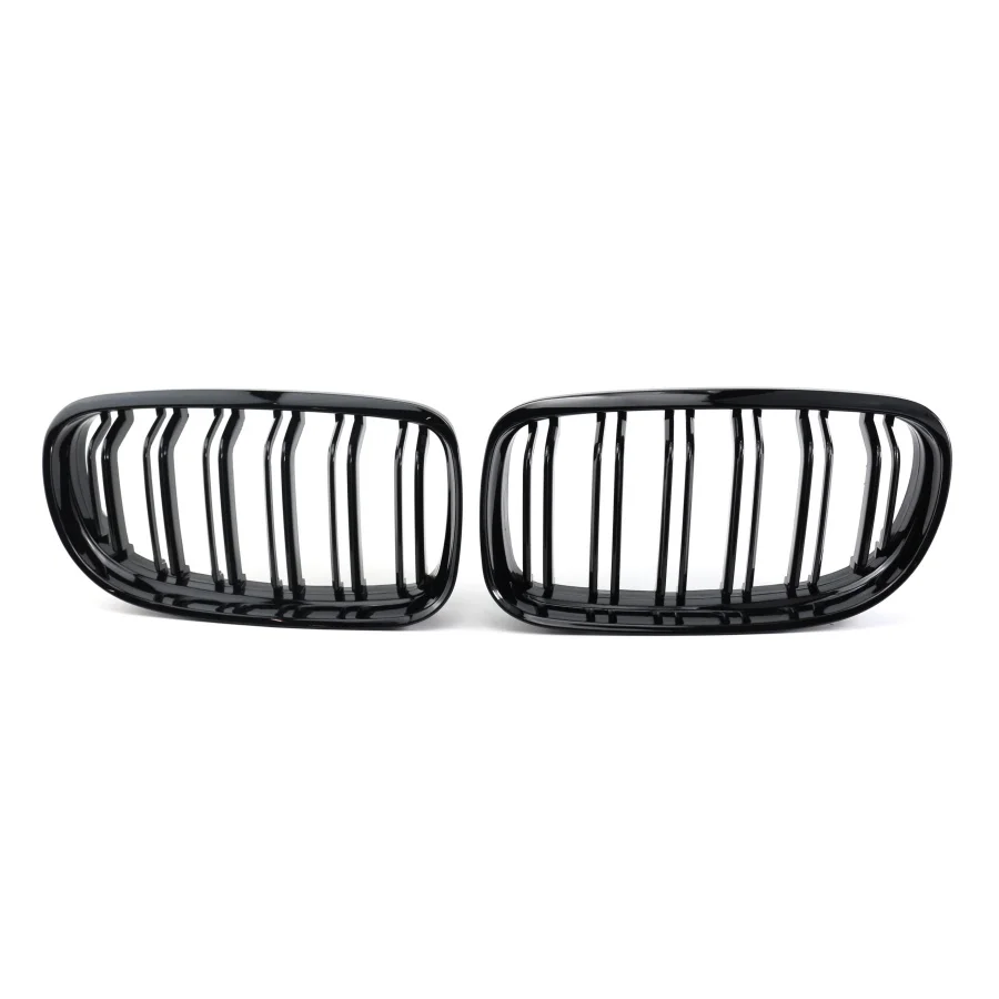 TIYPEOR Double Slats Gloss Black Kidney Grille Grill for BMW E90 E91 3 Series 2009 2010 2011