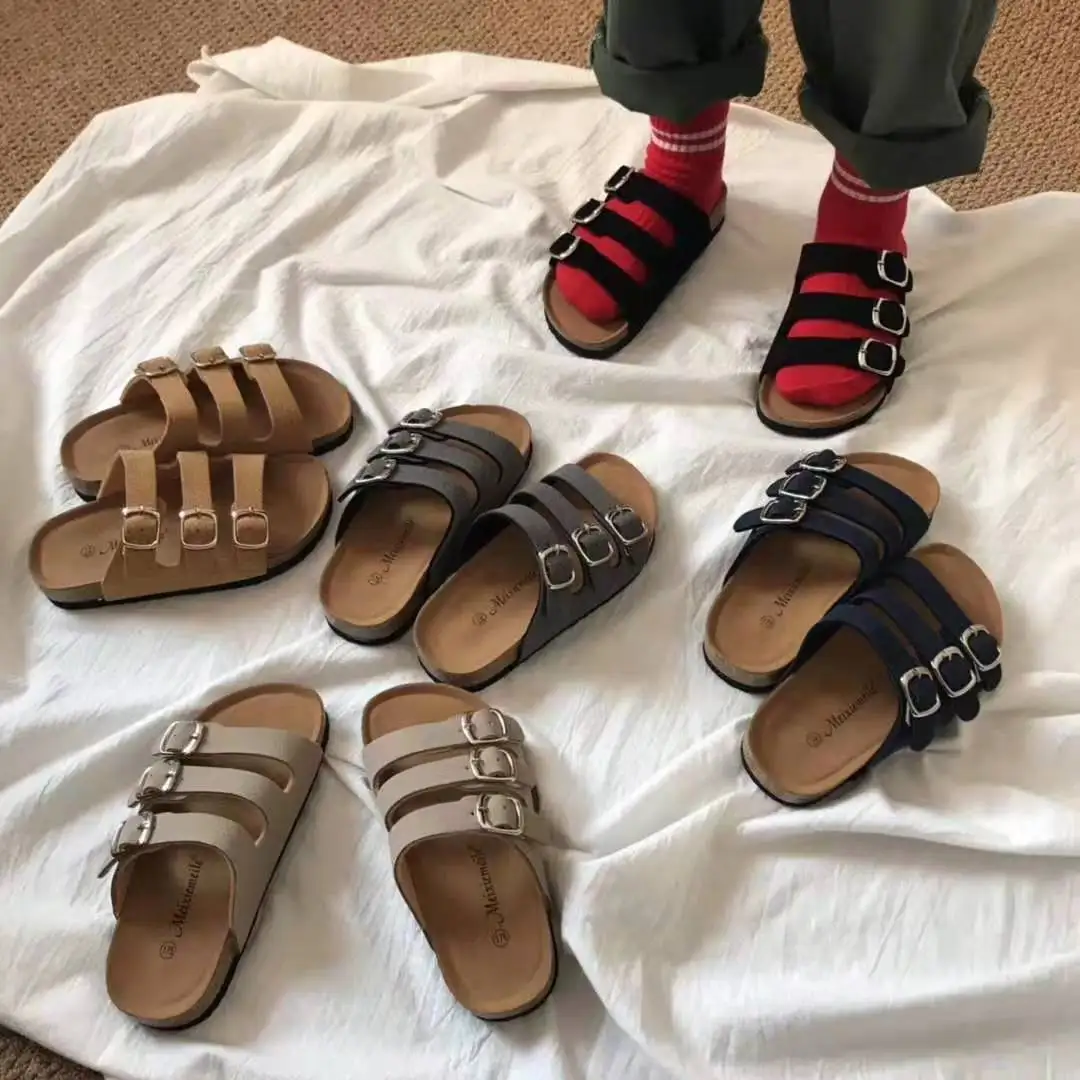 Rts High Quality Flat Sandals For Kids Children Boy Girls With 3 Adjustable Buckles Bio Cork Foot-bed - Buy Kids Sole Sandals,Sandals With Adjustable Buckles Product on Alibaba.com