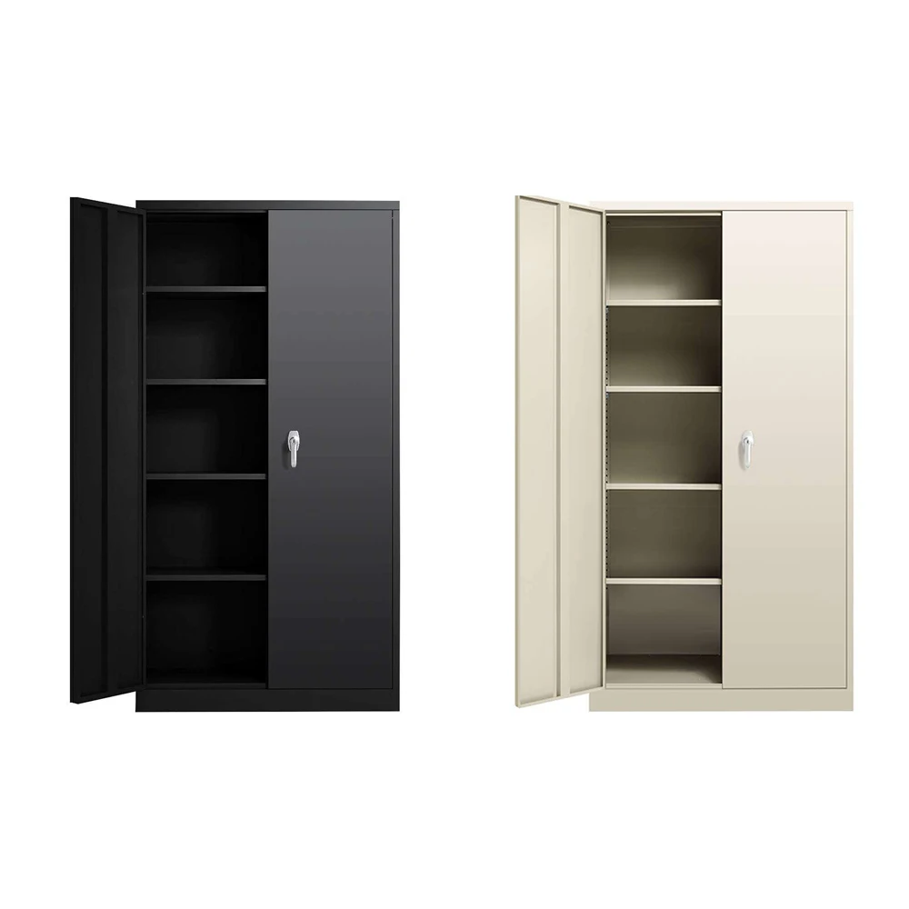 Heavy Duty Metal Filing Cabinet with Lockable Doors and Adjustable Shelves