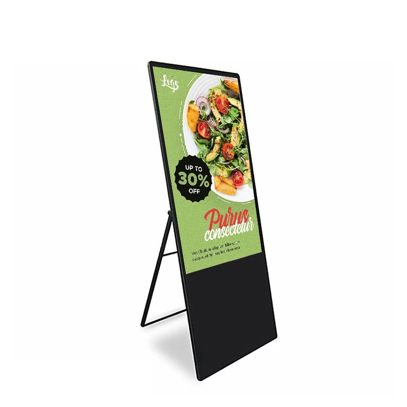 55 Inch Foldable Portable Digital Signage Standalone Moveable Lcd