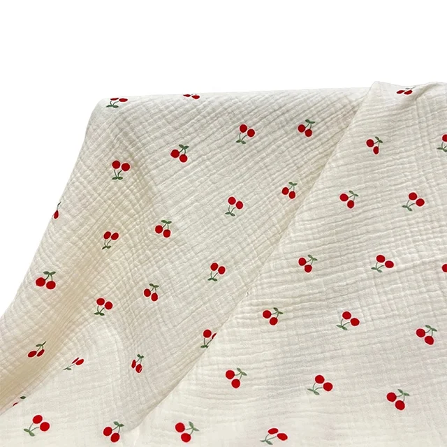 New High Quality 100% Cotton Fabric Double Layer Printed Gauze Baby Blanket Fabric on Market