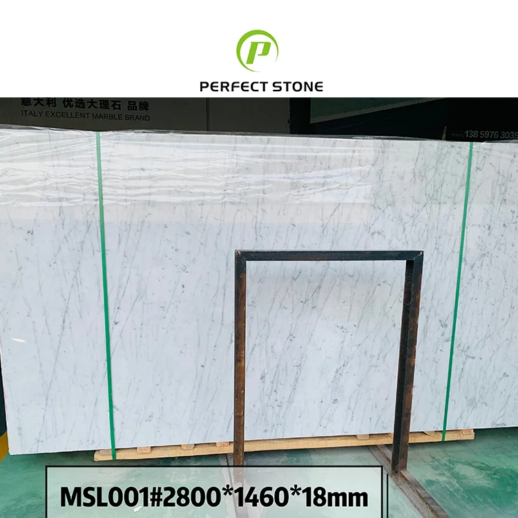 Polished glazed Natural carrara marble stone slab interior wall Tile white marble for countertop - marble-slabs