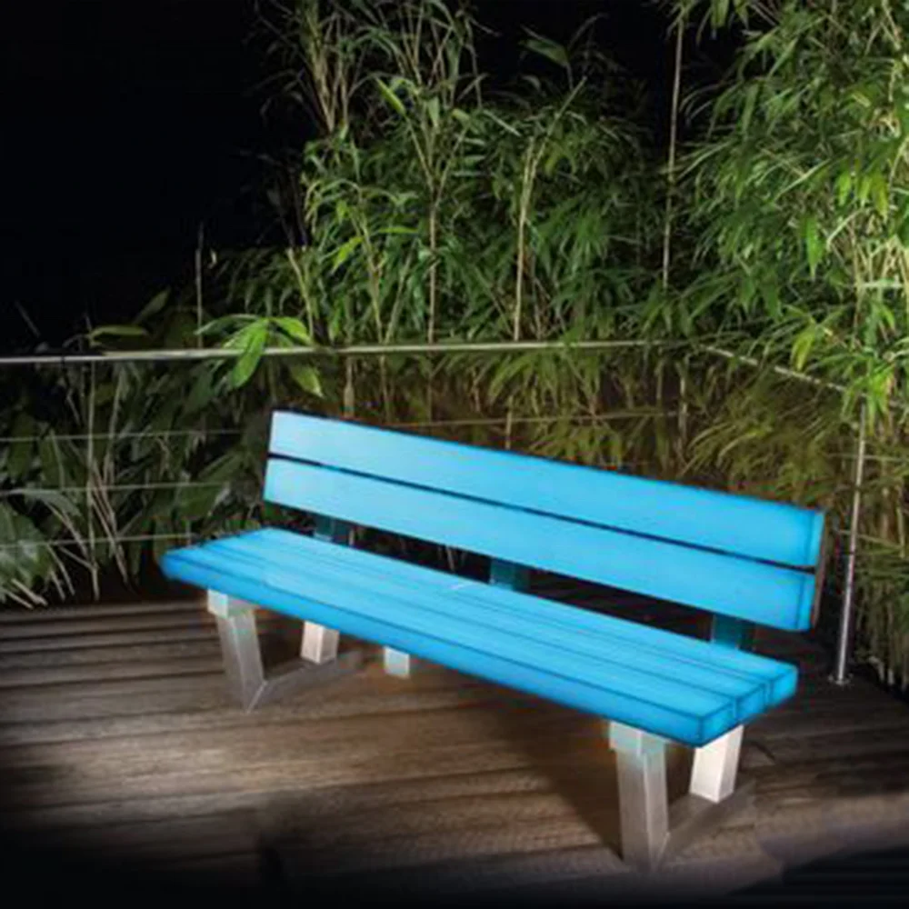 Светодиодное освещение изогнутое кресло салонный стул для сада/Вечеринки Светодиодные длинные скамьи стулья