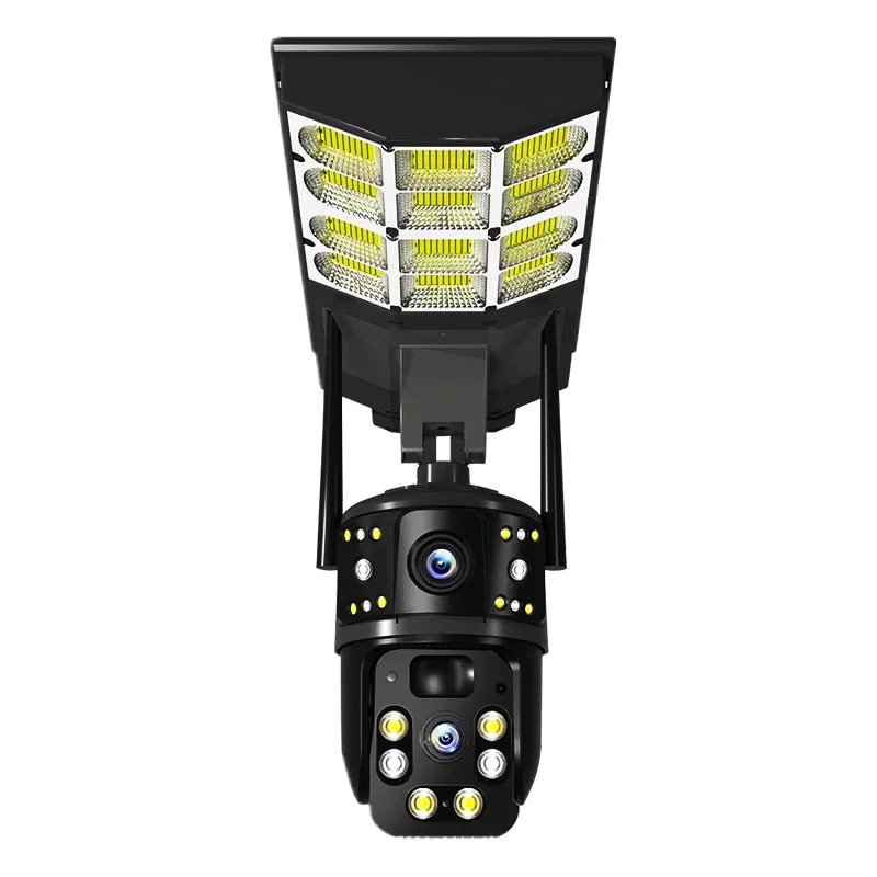 NEW Arrive Small Size 2 in 1 Courtyard Street Light Solar Camera V380 Pro Cctv Camera Dual Lens Solar 4g Sim Ptz Dome Camera