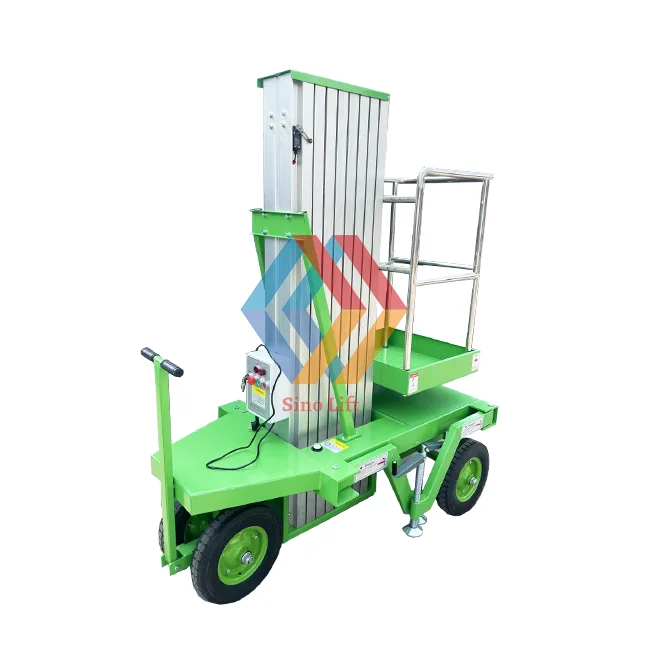 4-24 Meters Portable Aluminium Alloy Electric Hydraulic Single Mast Lift Telescopic Hydraulic Lift for Painting Work