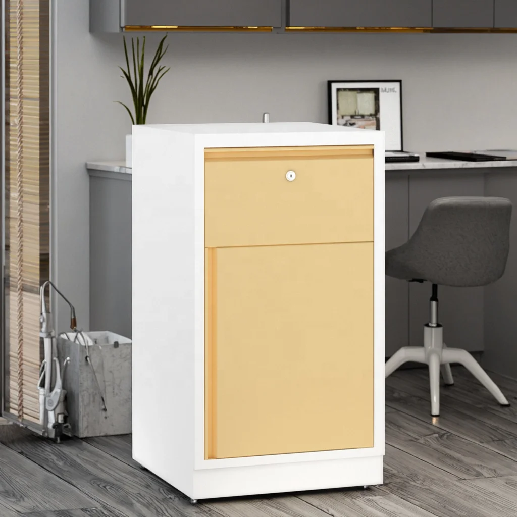 Modern Space Saving Hospital Single Drawer Cabinet Medical Supplies Organization Push-to-Open Mechanism Stainless Steel Rollers 5