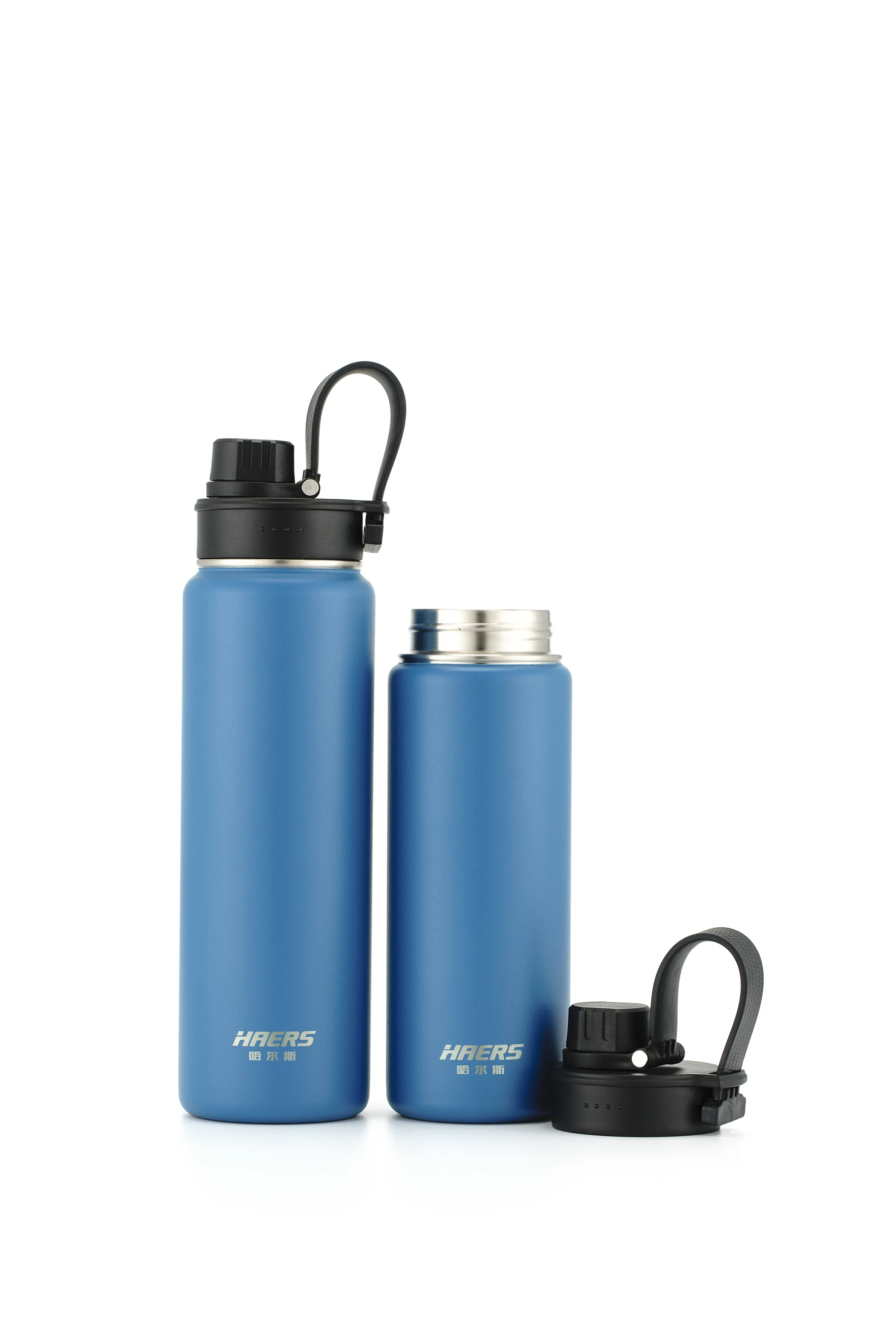 HAERS Custom Logo Vacuum Flask Set Thermal Drink Travel Water Bottle Insulated Stainless Steel Thermos BPA Free Drink Bottle