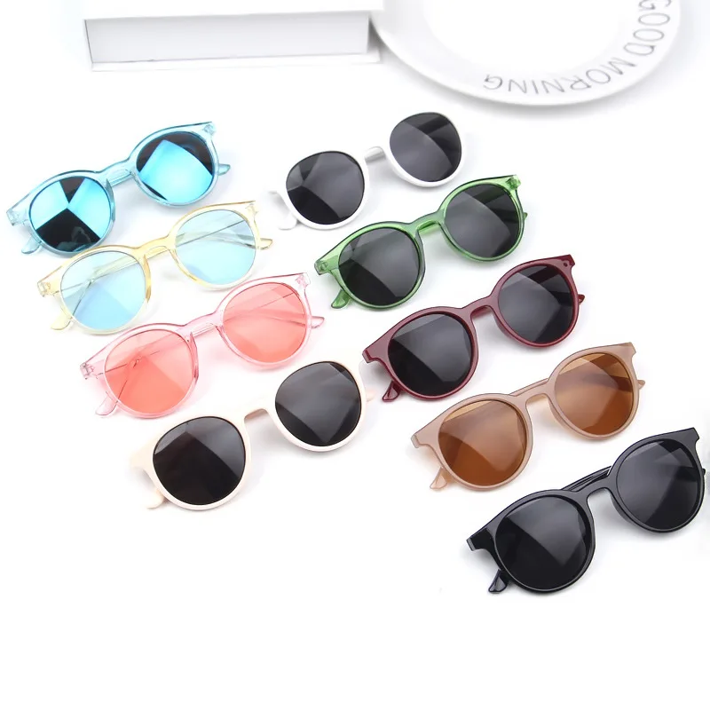One Piece Age Kids Sunglasses 3-8 Years Old Transparent Frame UV Protection White Yellow Blue Chocolate Colors Made PC Material