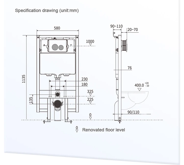 Watermark Water Tank Sanitary Wall Hung Toilet Flush Tank Floor Mounted ...