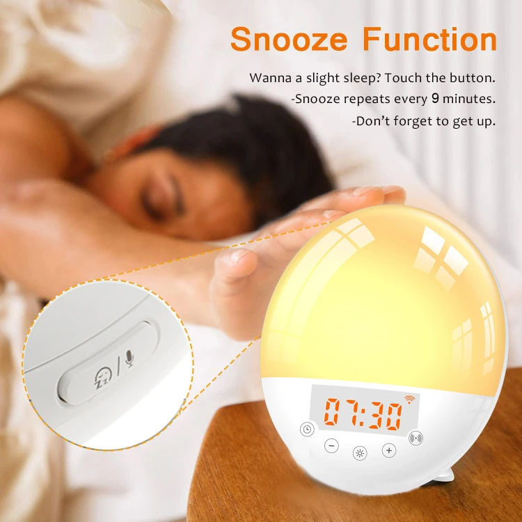 Sunrise Alarm Clock, Wake Up Light with Sunrise Simulation, Touch Cont