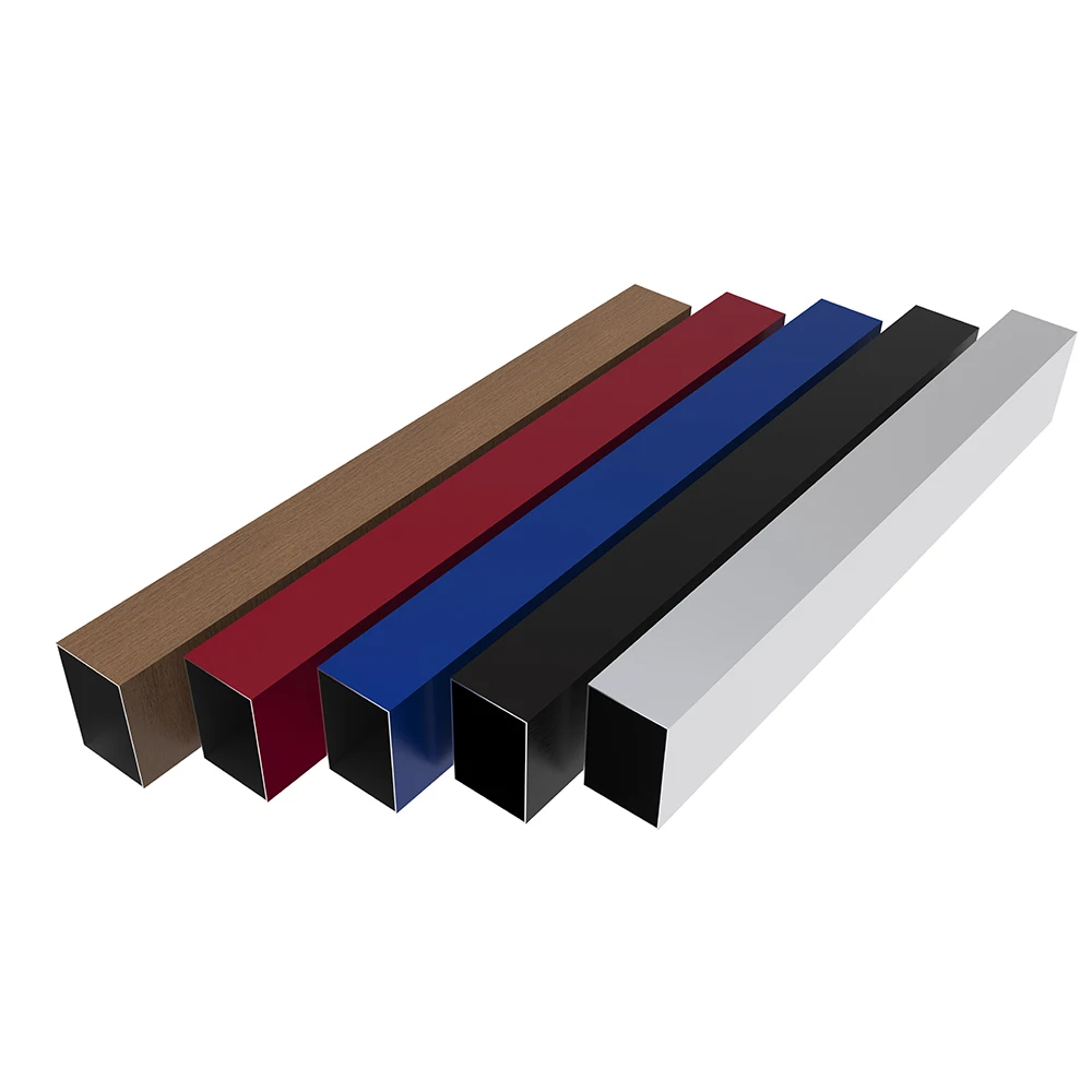 Aluminum Extrusion Profile Powder Coating Blue Red Golden Square Slot for Linear Rail