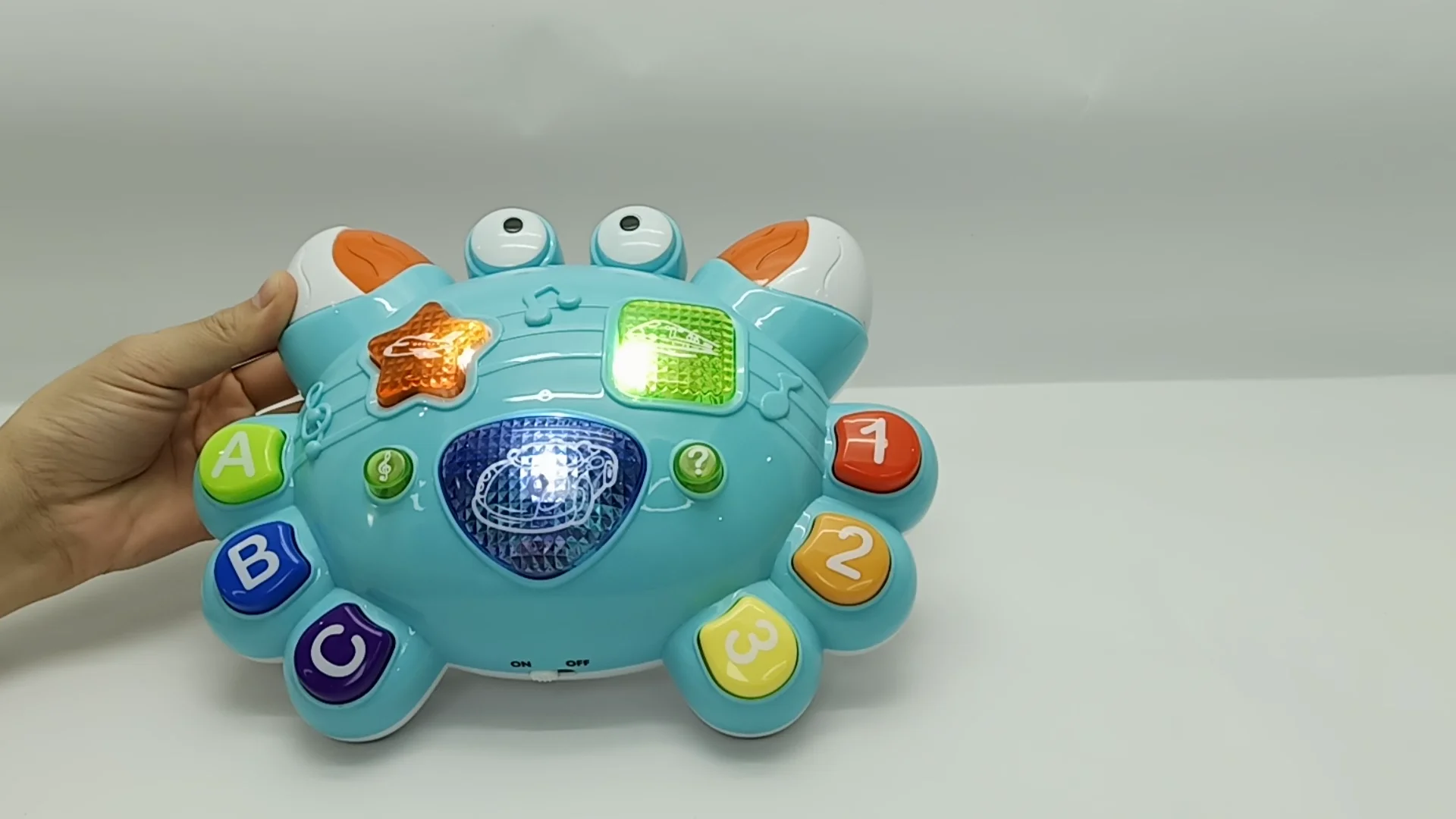 Konig Kids Cartoon Plastic Musical And Lights Crab Toy Battery