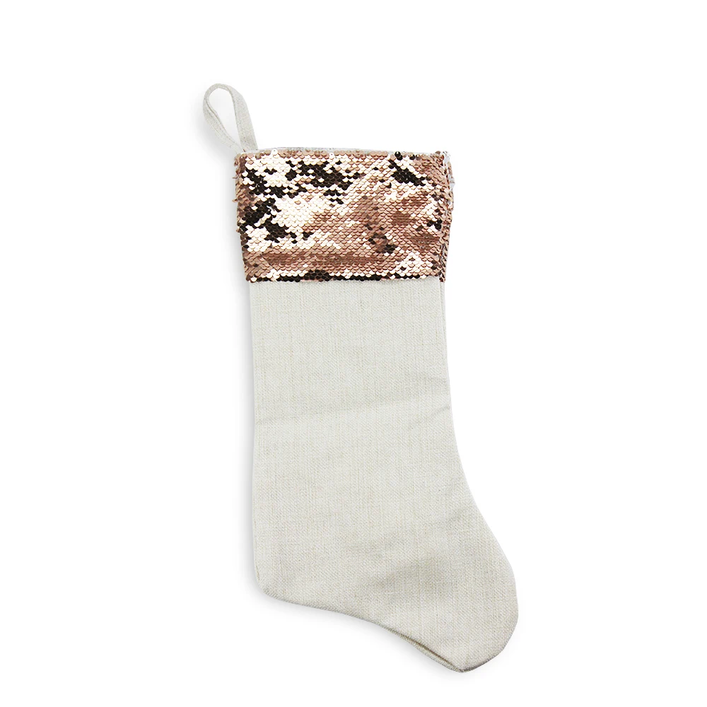 Personalized Sublimation Xmas Socks Customized Blank Christmas Sequins Stocking