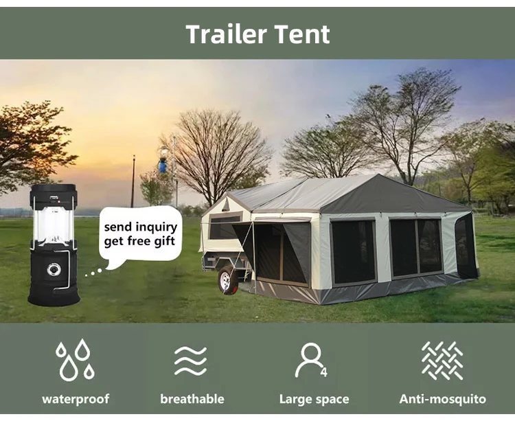 Custom Folding Waterproof Portable Camping Trailer Tent 4x4 Trailer