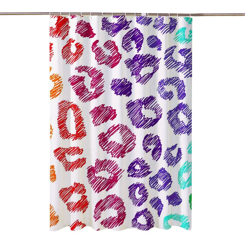 
Оптовая продажа, низкий минимальный заказ, OEM-сервис, занавеска для душа с леопардовым принтом, коровой, подсолнухом 