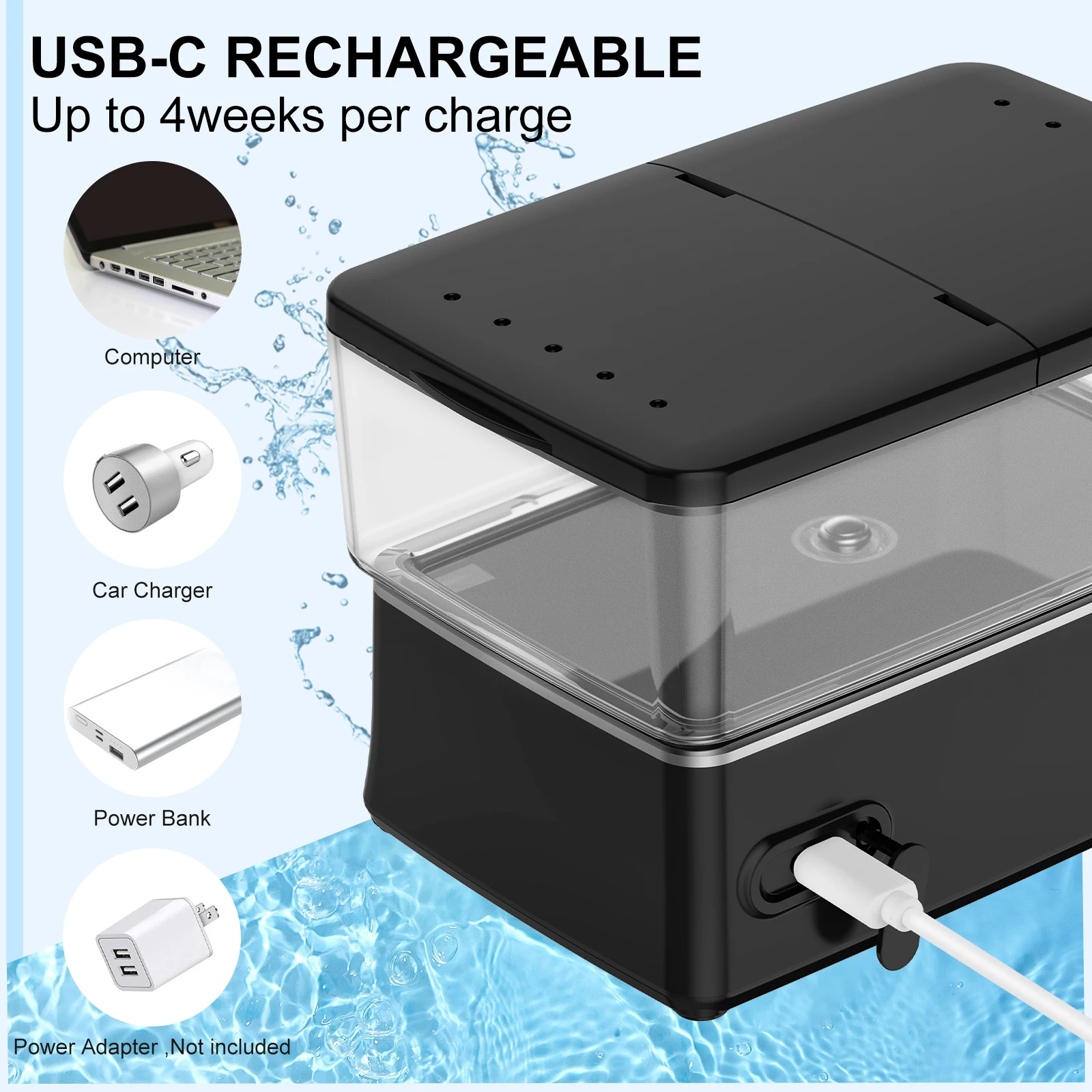 H2ofloss HF-3 Pro Countertop Water Flosser with 425ml Water Tank 50-150 PSI Water Pressure and 2500mAh Battery