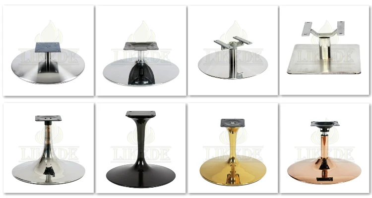 strong swivel chair round base chrome iron trumpet chair base flat metal round base for chair