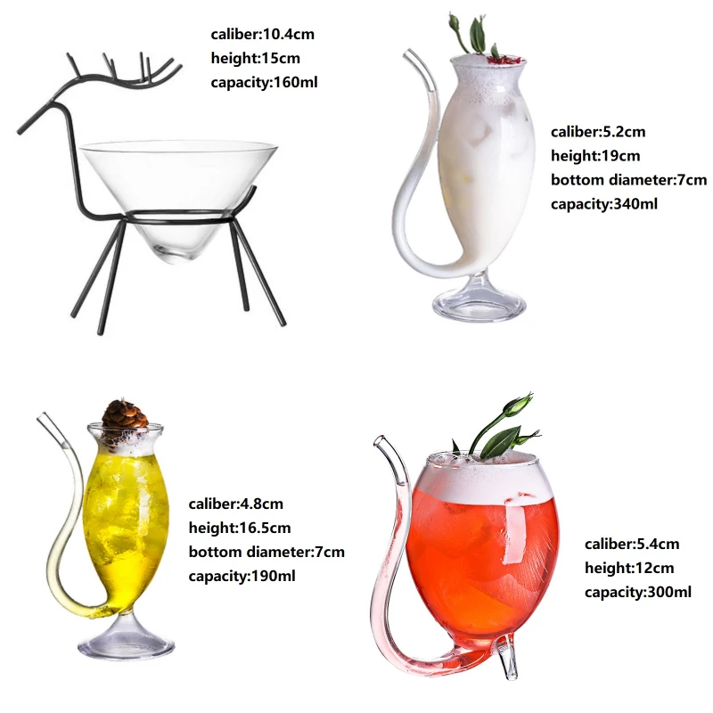 Unique Shape Cocktail Glasses Cup Martini Glass Crystal Wine Glasses