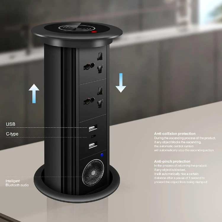 Pop up Socket Desktop Intelligent Lifting Switch Customizable Modules British Socket
