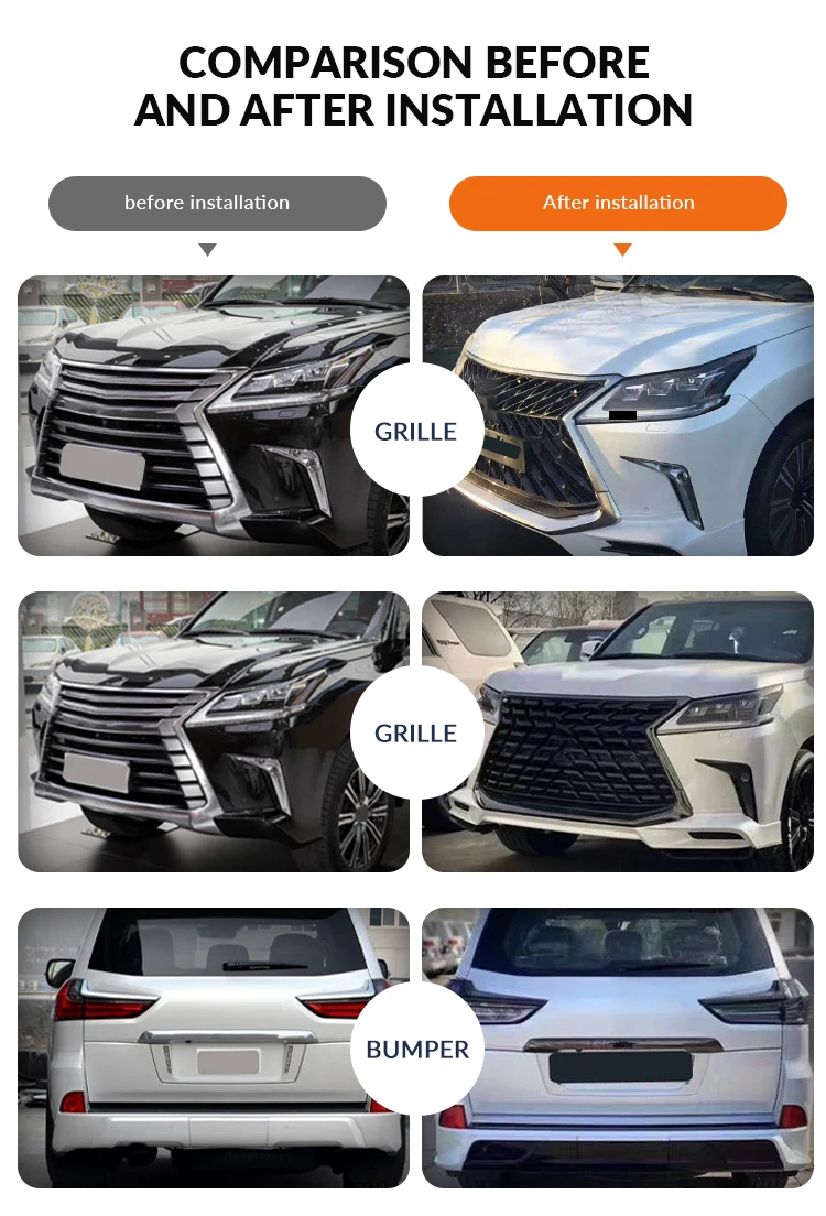 TDCMY Auto Spare Parts Bodykit Car Body Kit Bumper Spoiler Grille for Lexus LX570 2016 2017 2018 2019 2020 supplier