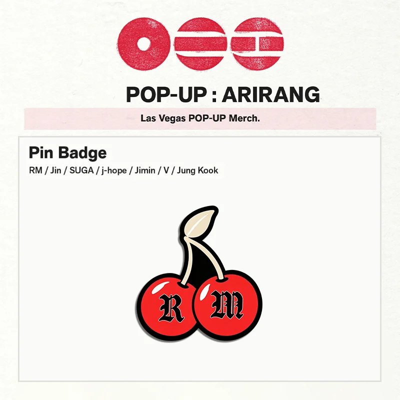 Kpop TAEHYUNG JUNGKOOK SUGA RM LAS VEGAS POP-UP Acrylic Badge Pins