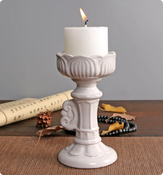 Porte-bougie Floral Céramique – Croix Et Mains, Fait Main, Multicolore
