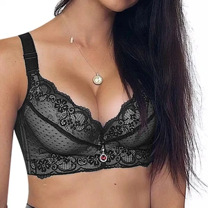 Plus Size Bras Push up Padded Bras Lace Sexy Thick Cup Bra for Women