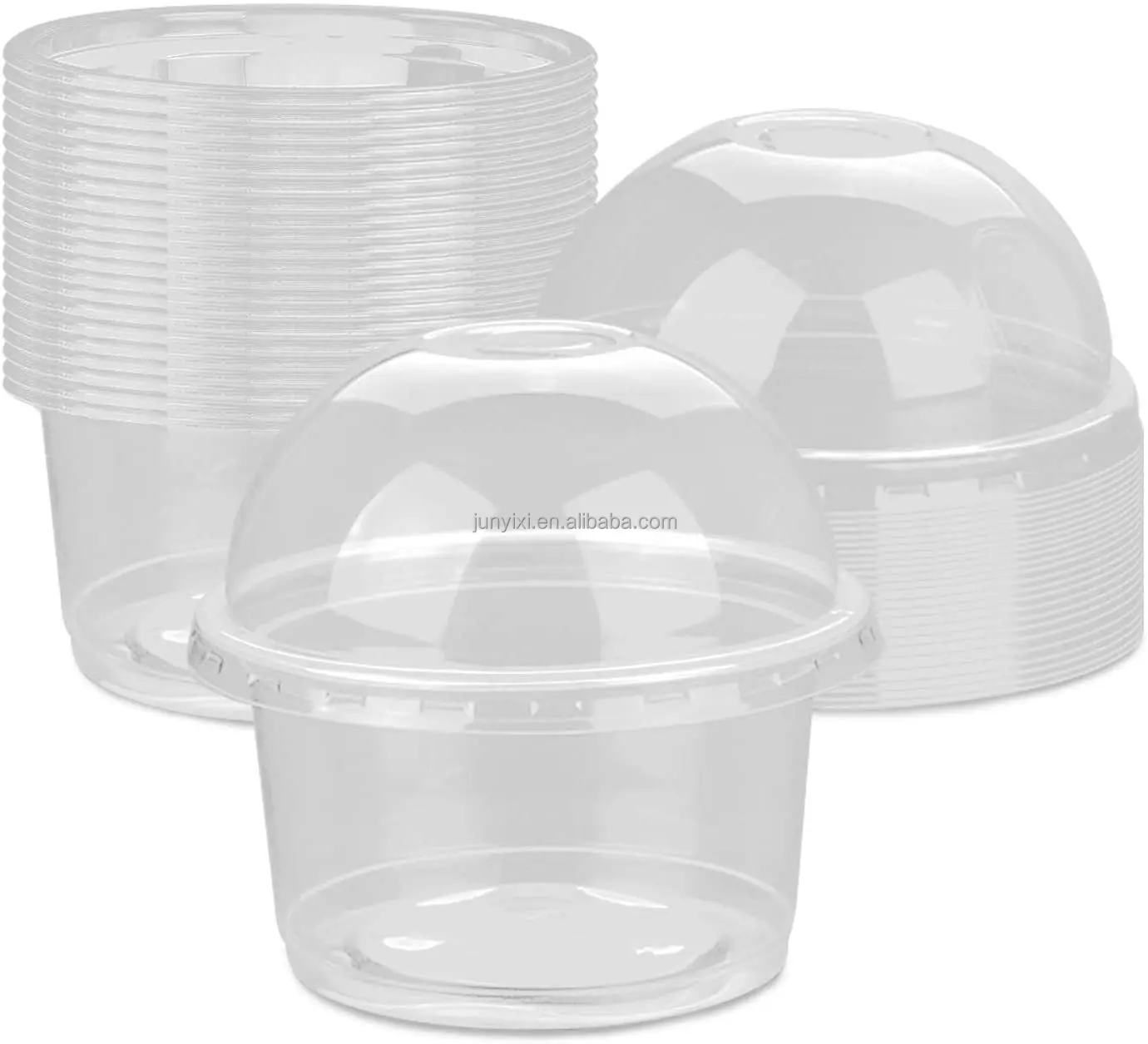 8oz Clear Plastic Cups With Dome Lids For Ice Cream/iced Cold Drinks