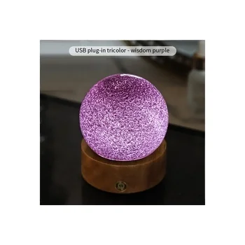 New Product Wholesale Price Base Children Led Night Light Holder Rechargeable Infant Bedside Lamp Crystal Glass Night Light