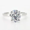 Moissanite ovale bianca da 1 ct s925