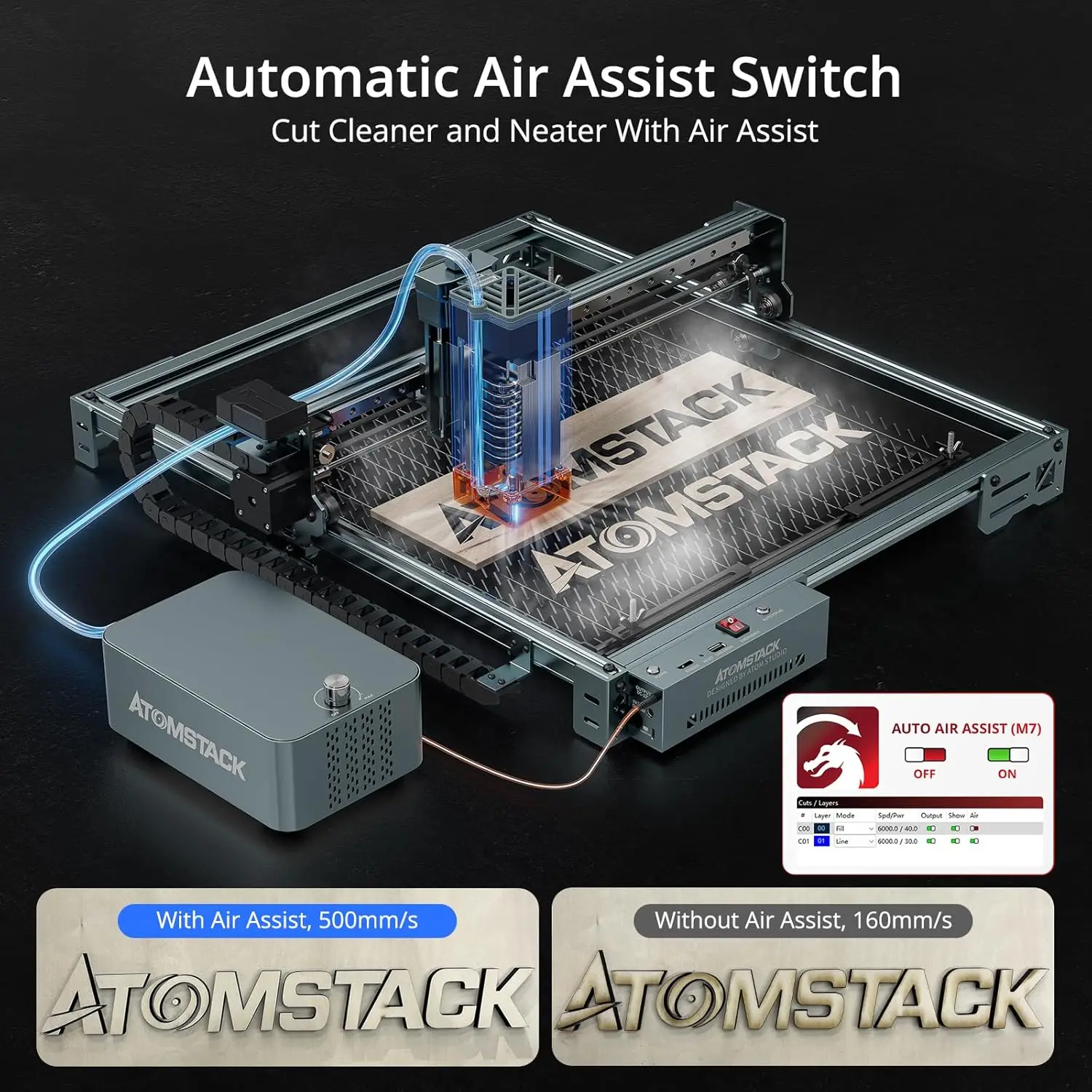 アトムスタック48WレーザーA40 PRO V2オートエアアシストバルク