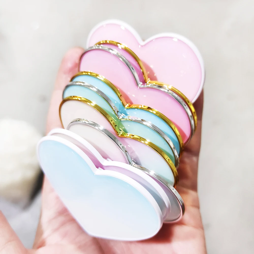 High Quality Wholesale Transparent Heart Shape Phone Smart GripTok Epoxy  Resin Glitter Ring Phone Holder Smart Grip Tok Talk