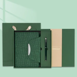 Custom A5 Notebook PU Hardcover Magnetic Thread Sewing Gift Set Box Pen Promotional Business Journal