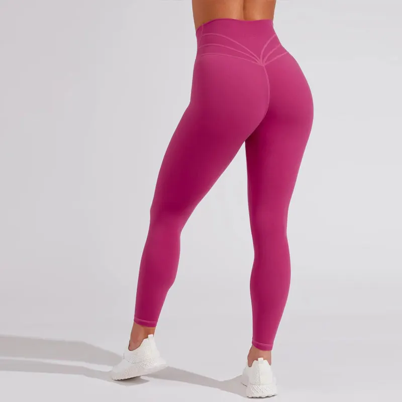 Tummy Control Overlapping V Waist Crossover Butt Lift Workout Gym Tights Leggings Women Compression Yoga Pant