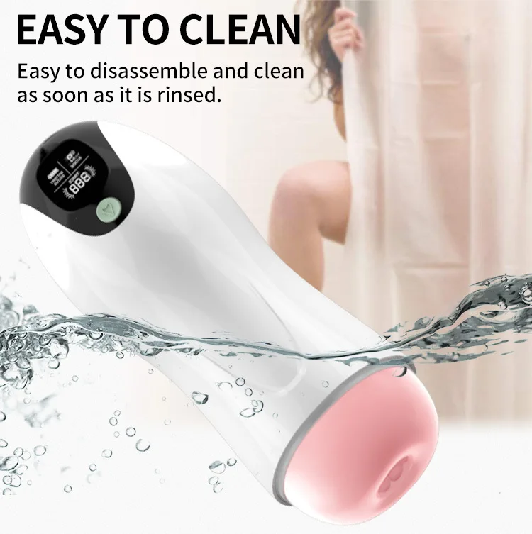 Digital Display 8-Frequency Vibrating Dildo Double Realistic Channel Male Penis Delayed Ejaculation Masturbation Cup for Men