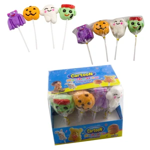 Hot Selling Christmas Cartoon Shape Sweet Fruit Flavor Marshmallow Lollipop Candy